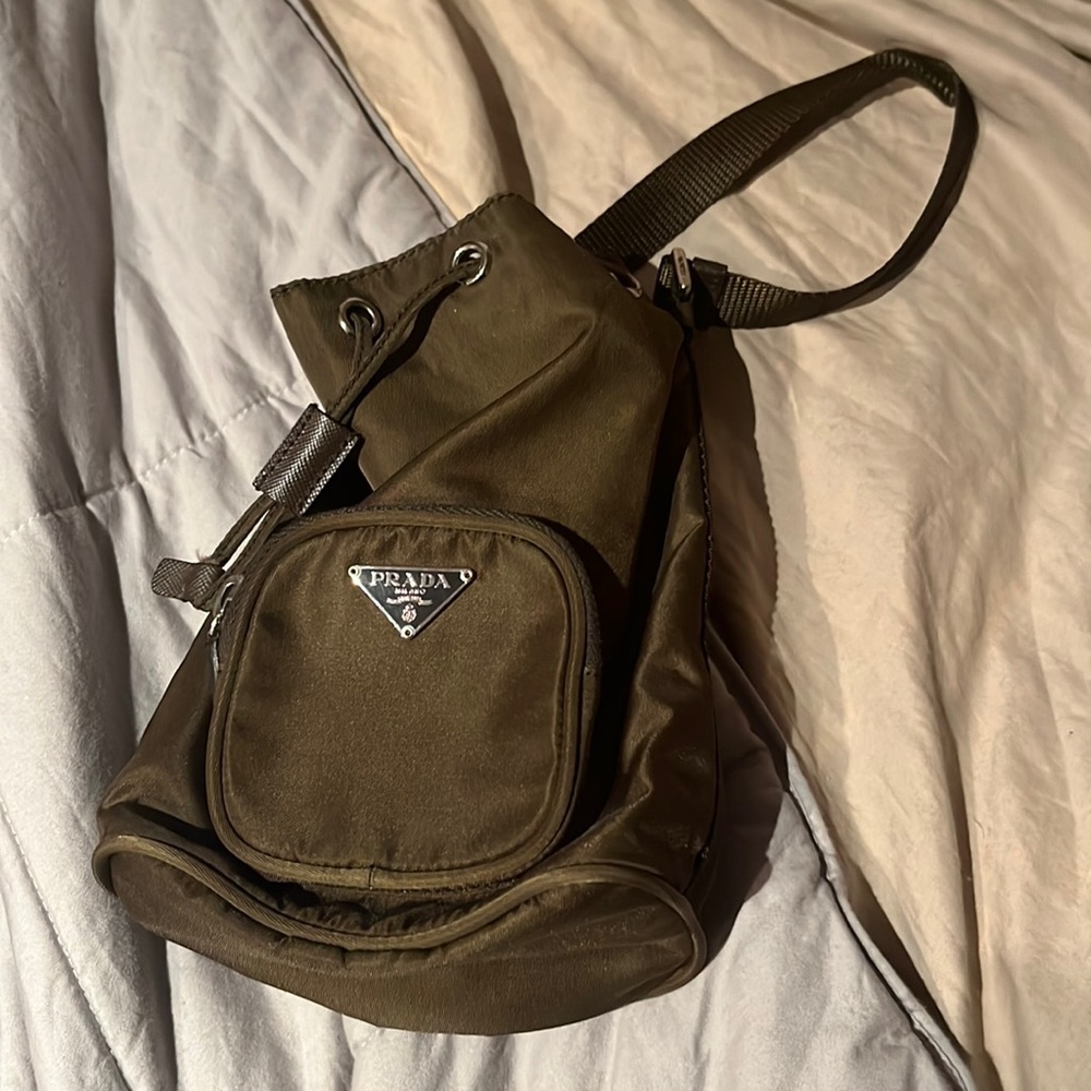 Prada brown bucket bag (nylon)